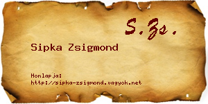 Sipka Zsigmond névjegykártya